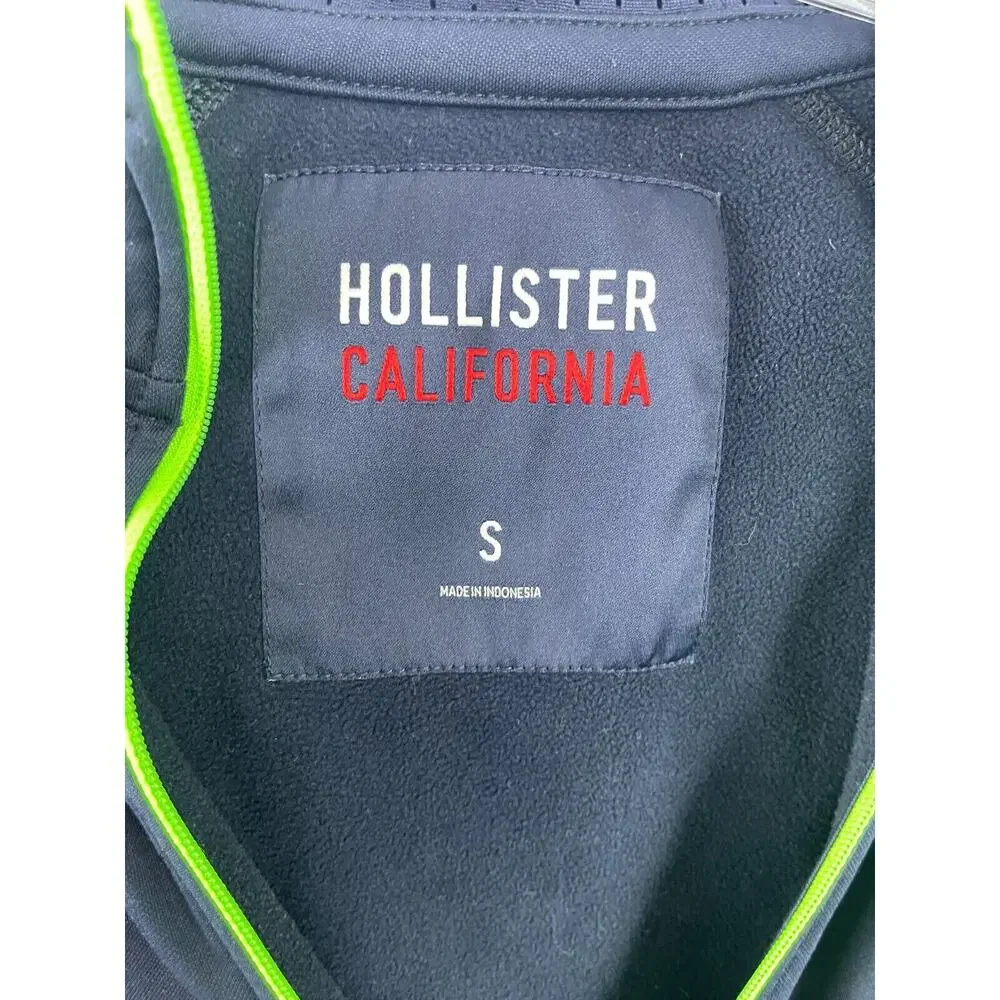 Hollister Hoodie Women's‎ S Blue Fill Zip Jacket Long Sleeve Workout Sports Logo
